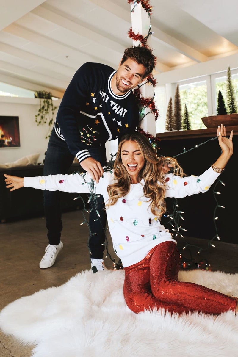 تيبسي إيلف سترة نسائية لطيفة من Tipsy Elves متشابكة بيضاء قبيحة لعيد الميلاد لحفلات العطلات، مقاس XX كبير - Image 3